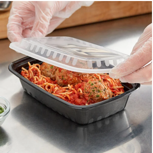 24 oz Black Rectangular Microwavable Heavy Weight Container with Lid – 150Case 2 24 oz Black Rectangular Microwavable Heavy Weight Container with Lid - 150Case 2