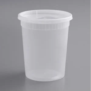 32 oz. Microwavable Translucent Plastic Deli Container and Lid Combo Pack