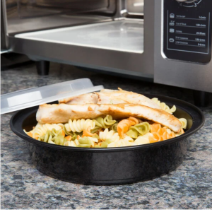37 oz. Black Round Microwavable Heavy Weight Container with Lid – 150Case 2 37 oz. Black Round Microwavable Heavy Weight Container with Lid - 150Case 2