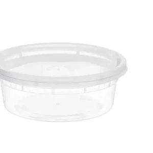 8 oz. Microwavable Translucent Plastic Deli Container and Lid Combo Pack