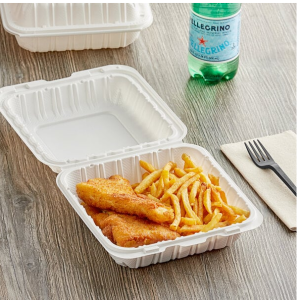 8 x 8 1-Compartment Microwaveable White Mineral-Filled Plastic Hinged Take-Out Container – 150Case 2 8 x 8 1-Compartment Microwaveable White Mineral-Filled Plastic Hinged Take-Out Container - 150Case 2
