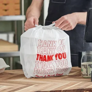 Medium Size White Thank You Plastic T-Shirt Bag2 (1) Medium  Size White Thank You Plastic T-Shirt Bag2