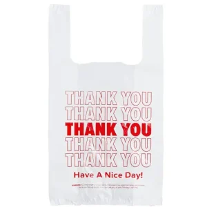 Mediuml Size White Thank You Standard-Duty Plastic T-Shirt Bag2 (2) Mediuml Size White Thank You Standard-Duty Plastic T-Shirt Bag2 (2)